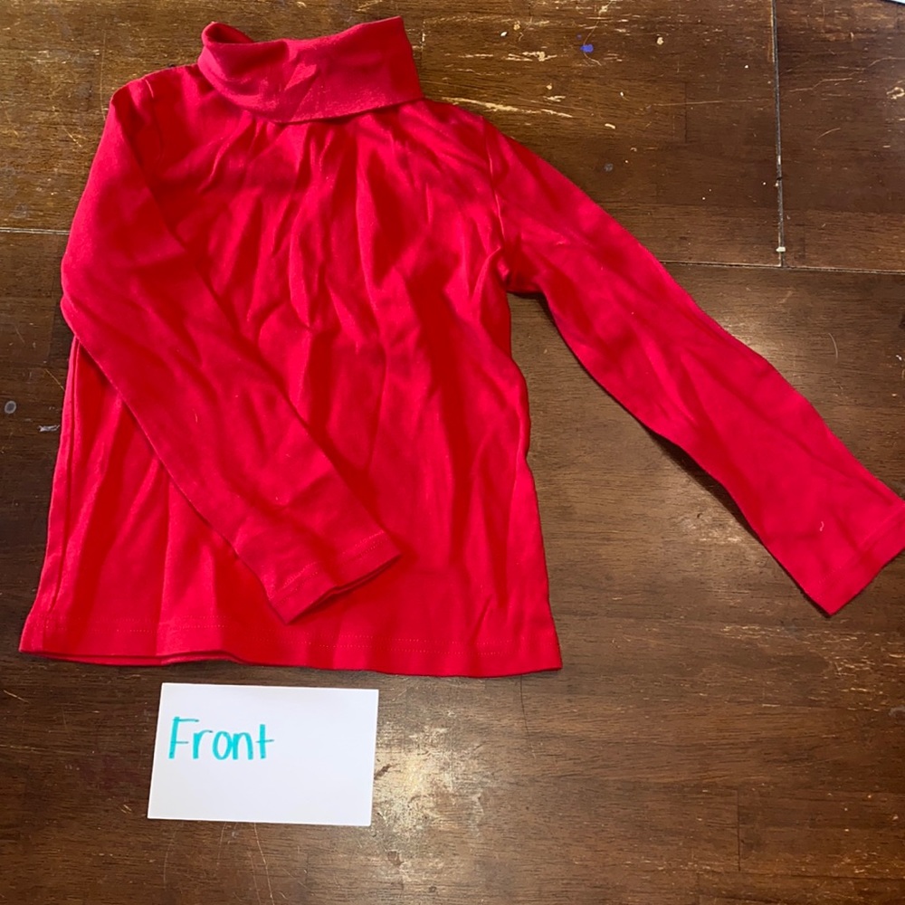 Plain red children’s turtle neck long sleeve